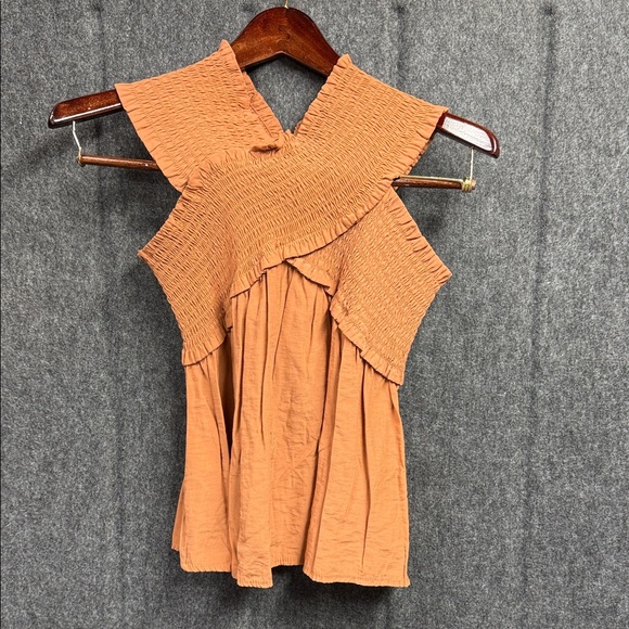 The Impeccable Pig Smocked Terracotta Blouse - Picture 3 of 5